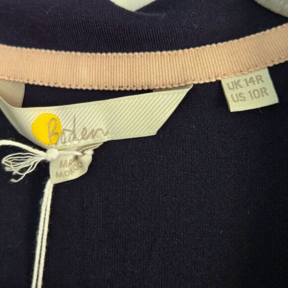 Boden NWT Fixed Wrap Jersey Dress Navy Pockets Size 10R - Picture 10 of 13